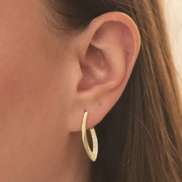 Zlacené stříbrné náušnice se zirkony PKL-2253