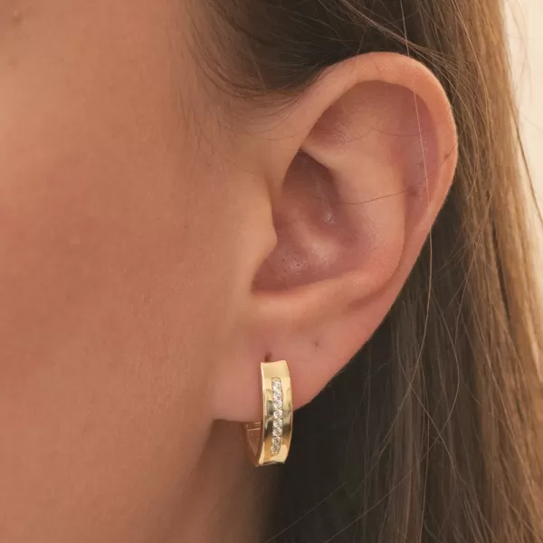 Zlacené stříbrné náušnice se zirkony PKL-2254