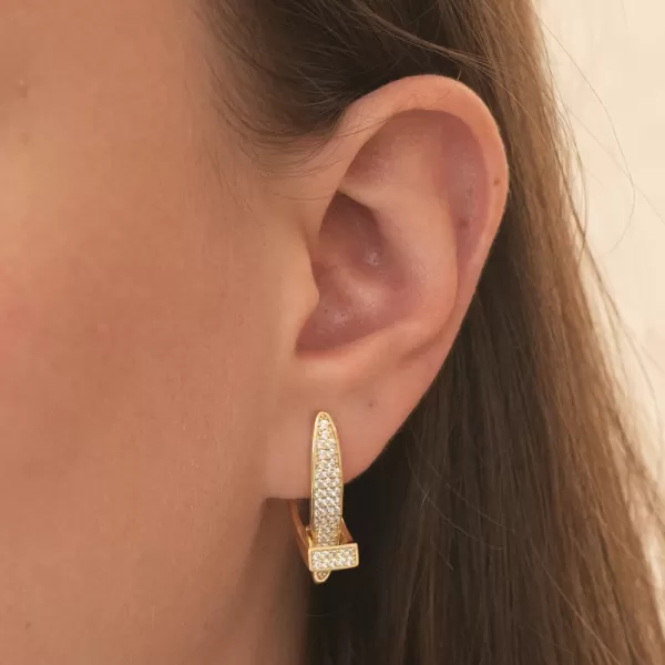 Zlacené stříbrné náušnice se zirkony PKL-2257