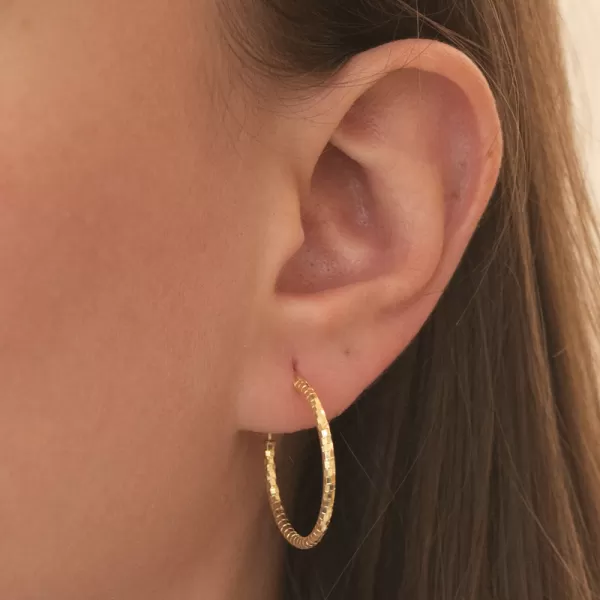 Stříbrné kruhy v barvě žlutého zlata 25 mm PKL-2229