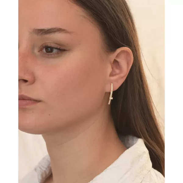 Zlacené stříbrné náušnice se zirkony PKL-2239