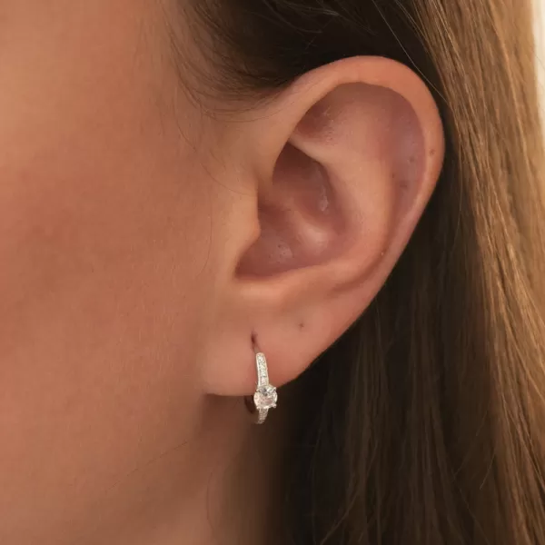 Stříbrné kruhy se zirkony PKL-2241