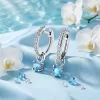 Dámské náušnice bílé zlato 585/1000 přírodní diamant 0.45 ct G/SI briliantové s topaz 10863-B-DIA-TPZ