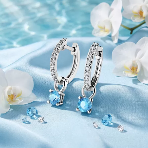 Dámské náušnice bílé zlato 585/1000 přírodní diamant 0.45 ct G/SI briliantové s topaz 10863-B-DIA-TPZ