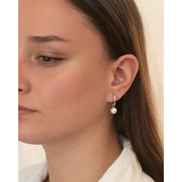 Stříbrné kruhy s perlou PKL-2228