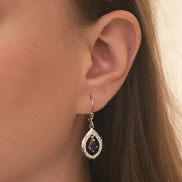 Visací náušnice stříbro 925 zirkony PKL-2255