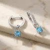 Dámské náušnice bílé zlato 585/1000 přírodní diamant 0.45 ct G/SI briliantové s topaz 10863-B-DIA-TPZ