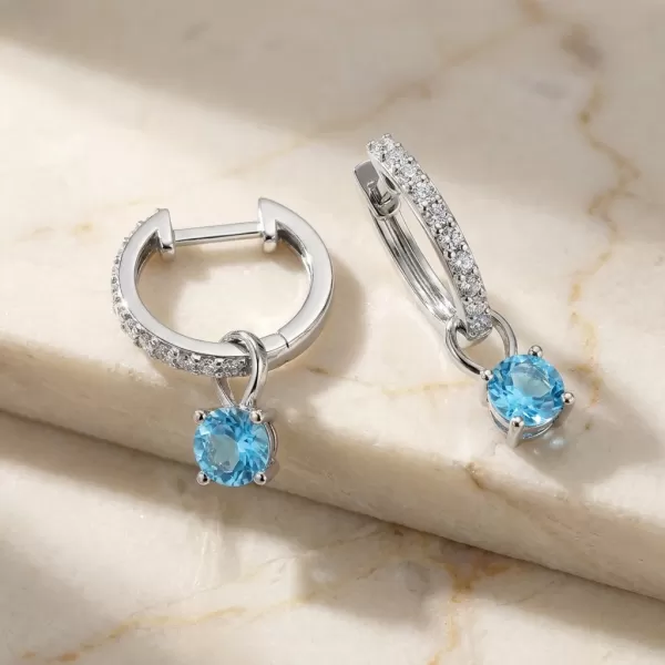 Dámské náušnice bílé zlato 585/1000 přírodní diamant 0.45 ct G/SI briliantové s topaz 10863-B-DIA-TPZ