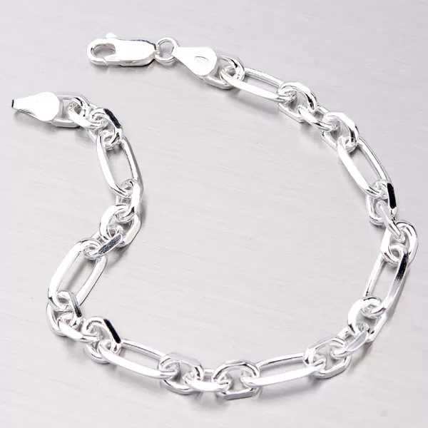 Stříbrný řetízek Figaro ROLO3+1-4SD-150