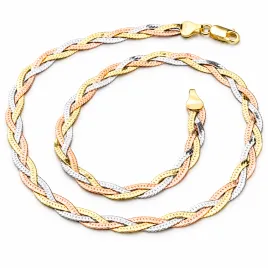 Pletený náhrdelník - stříbro 925 CHRS-02-040-3B3CRH