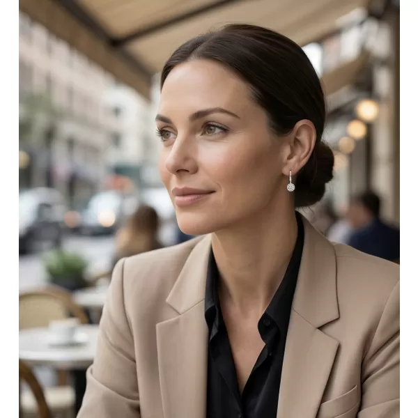 Dámské náušnice bílé zlato 585/1000 přírodní diamant 0.090 ct G/SI 10824-B-DIA