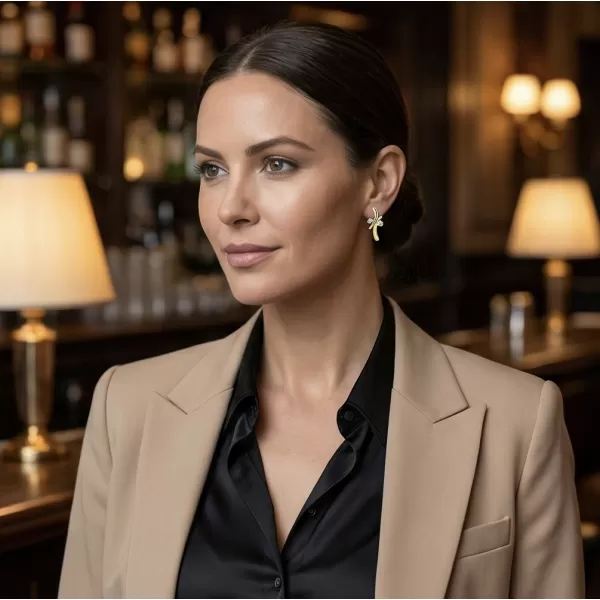 Dámské náušnice žluté zlato 585/1000 přírodní diamant 0.060 ct G/SI 10851-NS-ZL-DIA