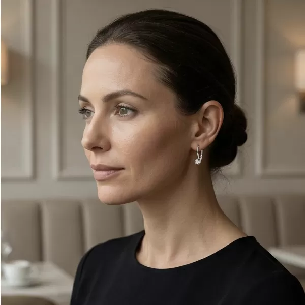 Dámské náušnice bílé zlato 585/1000 přírodní diamant 0.310 ct G/SI visací briliantové 10885-B-DIA