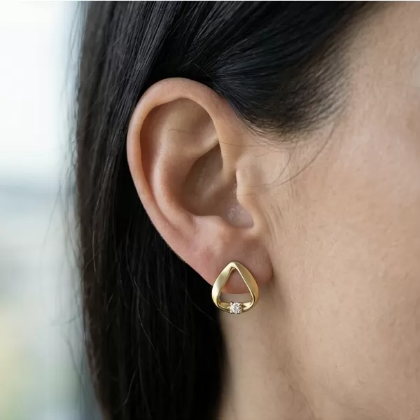 Náušnice ze zlata 585/1000 s přírodními diamanty 0,024ct, G/SI