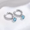 Dámské náušnice bílé zlato 585/1000 přírodní diamant 0.45 ct G/SI briliantové s topaz 10863-B-DIA-TPZ