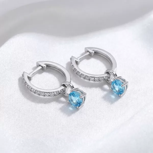 Dámské náušnice bílé zlato 585/1000 přírodní diamant 0.45 ct G/SI briliantové s topaz 10863-B-DIA-TPZ