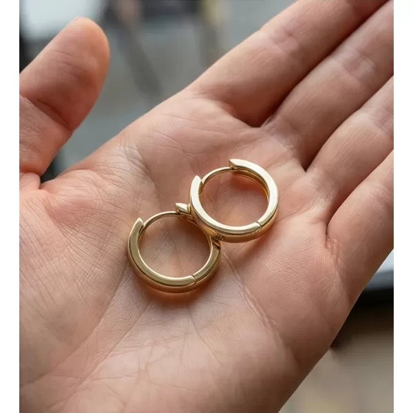 Dámské náušnice žluté zlato 585/1000 přírodní diamant 0.086 ct G/SI kruhy 10915-ZL-DIA