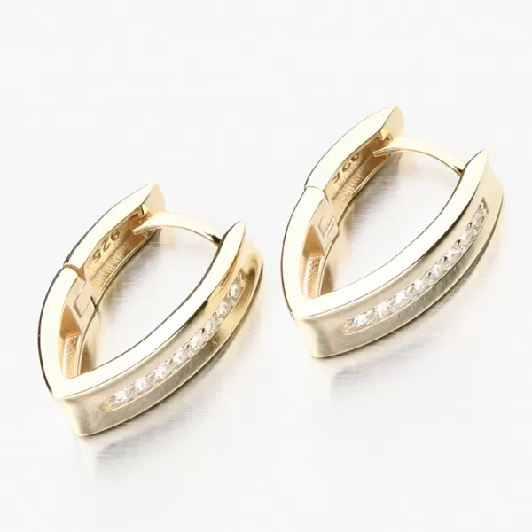 Zlacené stříbrné náušnice se zirkony PKL-2254