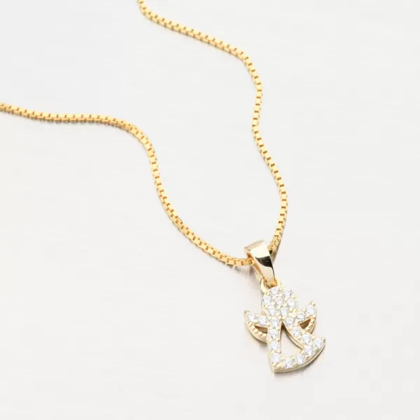 Stříbrný přívěsek anděl se zirkony PKL-3151