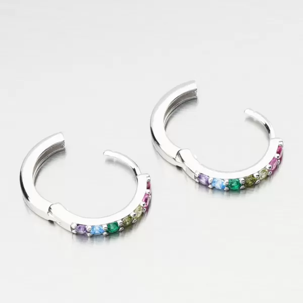 Stříbrné kruhy s barevnými zirkony PKL-2233