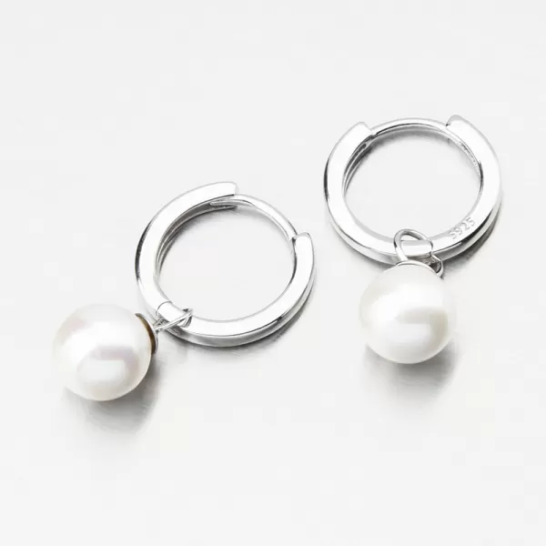 Stříbrné kruhy s perlou PKL-2228