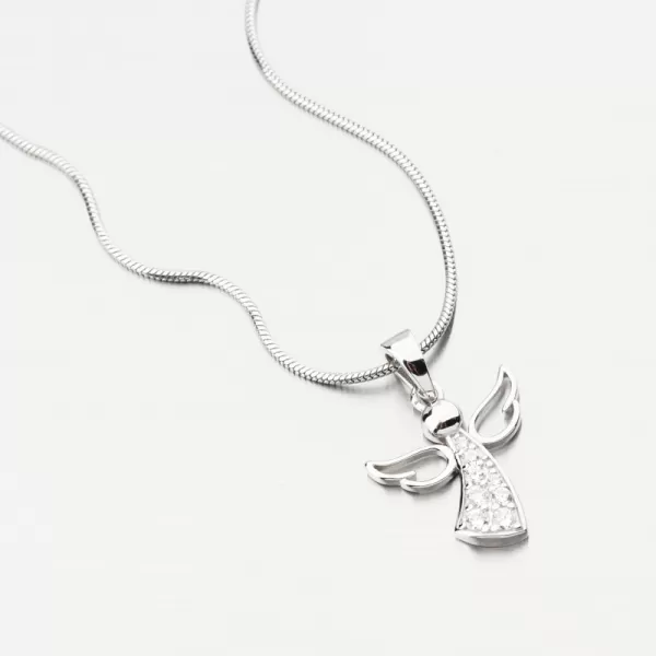 Stříbrný přívěsek anděl se zirkony PKL-3160