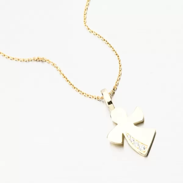 Zlacený stříbrný přívěsek anděl se zirkony PKL-3163