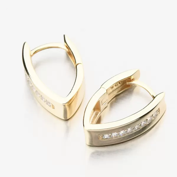 Zlacené stříbrné náušnice se zirkony PKL-2254