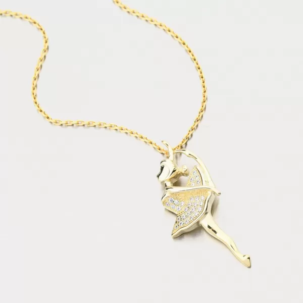 Zlacený stříbrný přívěsek baletka PKL-3162