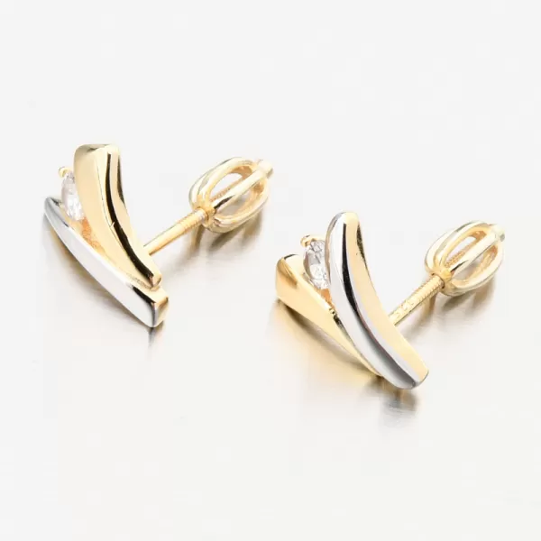 Zlacené stříbrné pecky se zirkonem PKL-2250