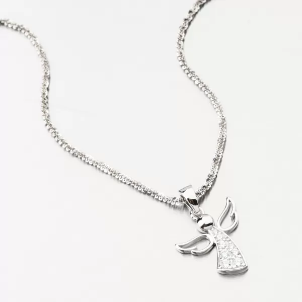 Stříbrný přívěsek anděl se zirkony PKL-3160