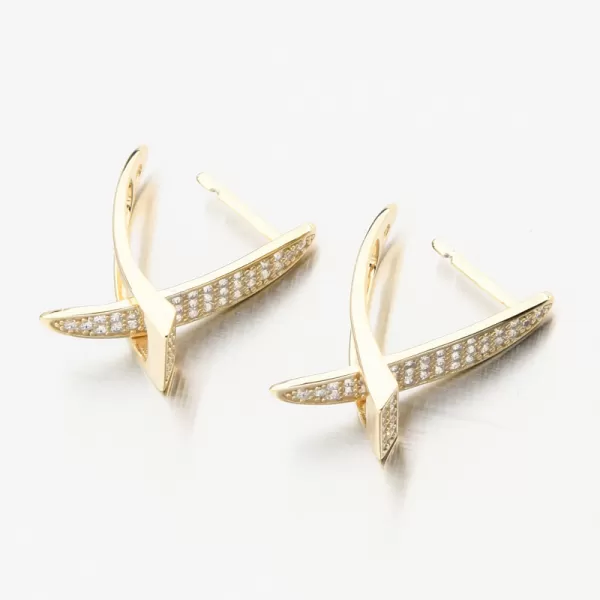 Zlacené stříbrné náušnice se zirkony PKL-2257