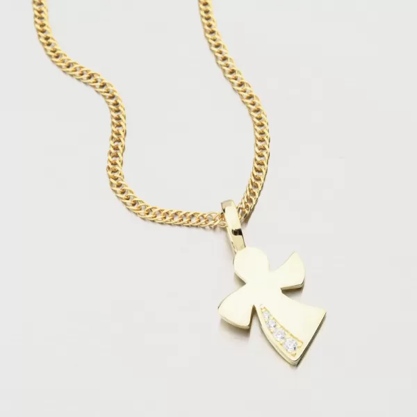 Zlacený stříbrný přívěsek anděl se zirkony PKL-3163