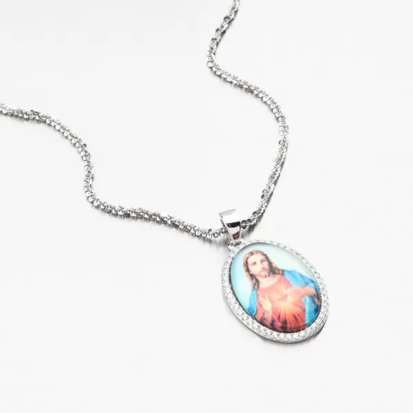 Stříbrný přívěsek Ježíš Kristus se zirkony PKL-3154