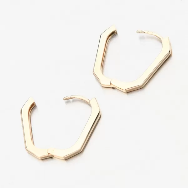 Zlaté hranaté náušnice PKL22-053