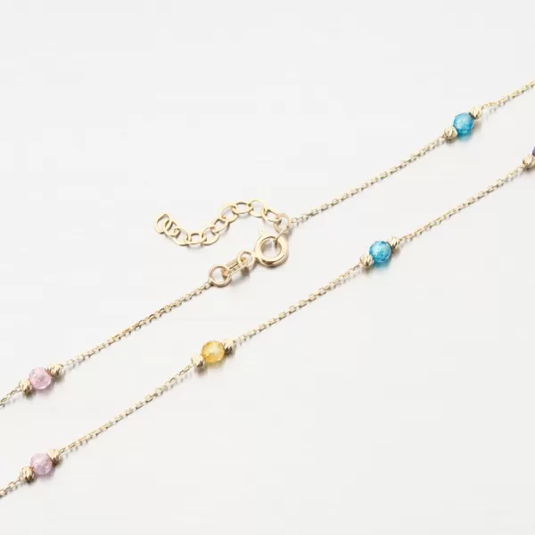 Zlatý náhrdelník s barevnými zirkony PKL25-007