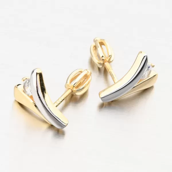 Zlacené stříbrné pecky se zirkonem PKL-2250