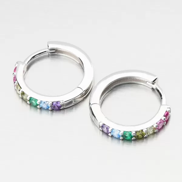 Stříbrné kruhy s barevnými zirkony PKL-2233