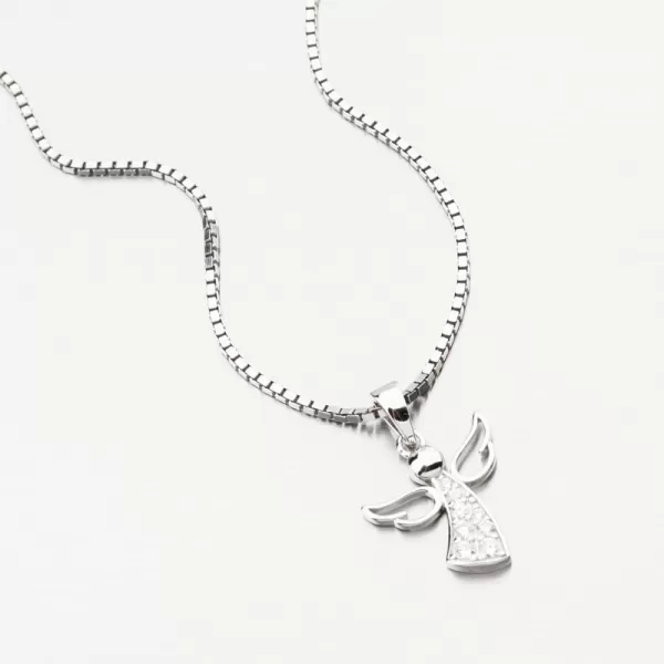 Stříbrný přívěsek anděl se zirkony PKL-3160