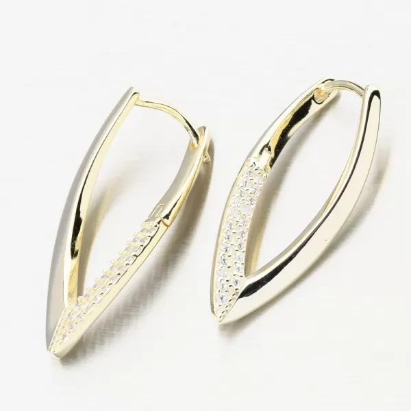 Zlacené stříbrné náušnice se zirkony PKL-2253