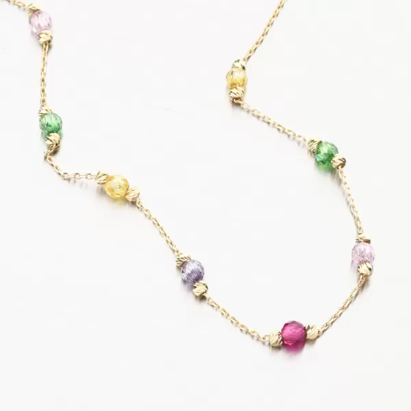 Zlatý náramek s barevnými zirkony PKL24-041