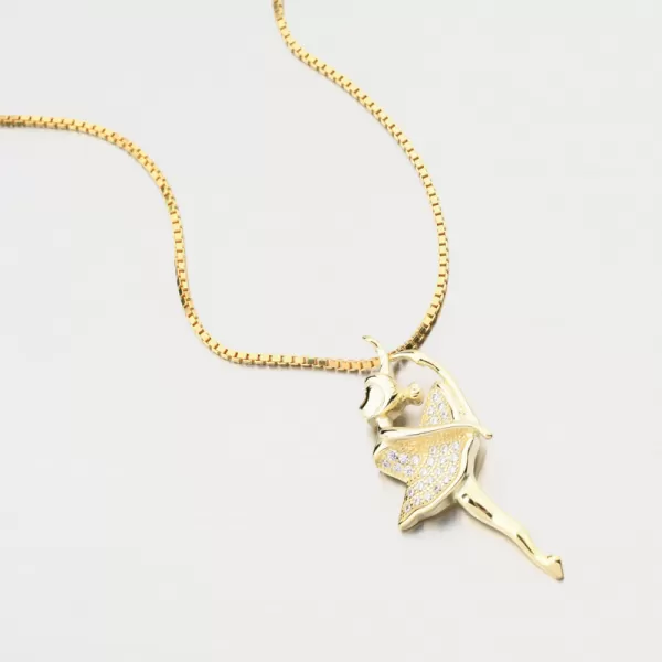 Zlacený stříbrný přívěsek baletka PKL-3162