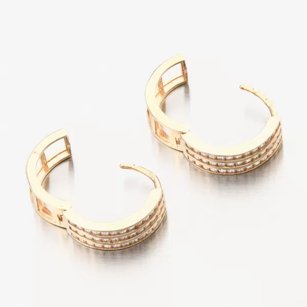 Zlaté náušnice kruhy se zirkony PKL22-060