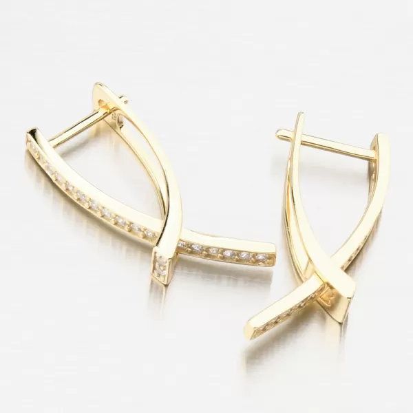 Zlacené stříbrné náušnice se zirkony PKL-2239