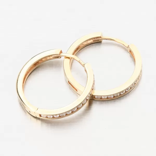 Zlaté náušnice kruhy se zirkony PKL22-054