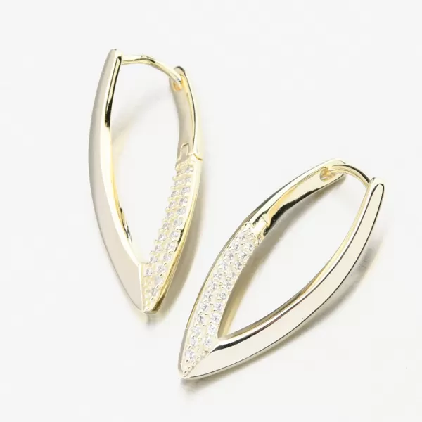 Zlacené stříbrné náušnice se zirkony PKL-2253