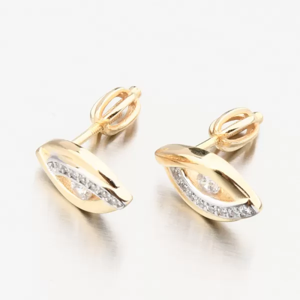 Zlacené stříbrné pecky se zirkony PKL-2252